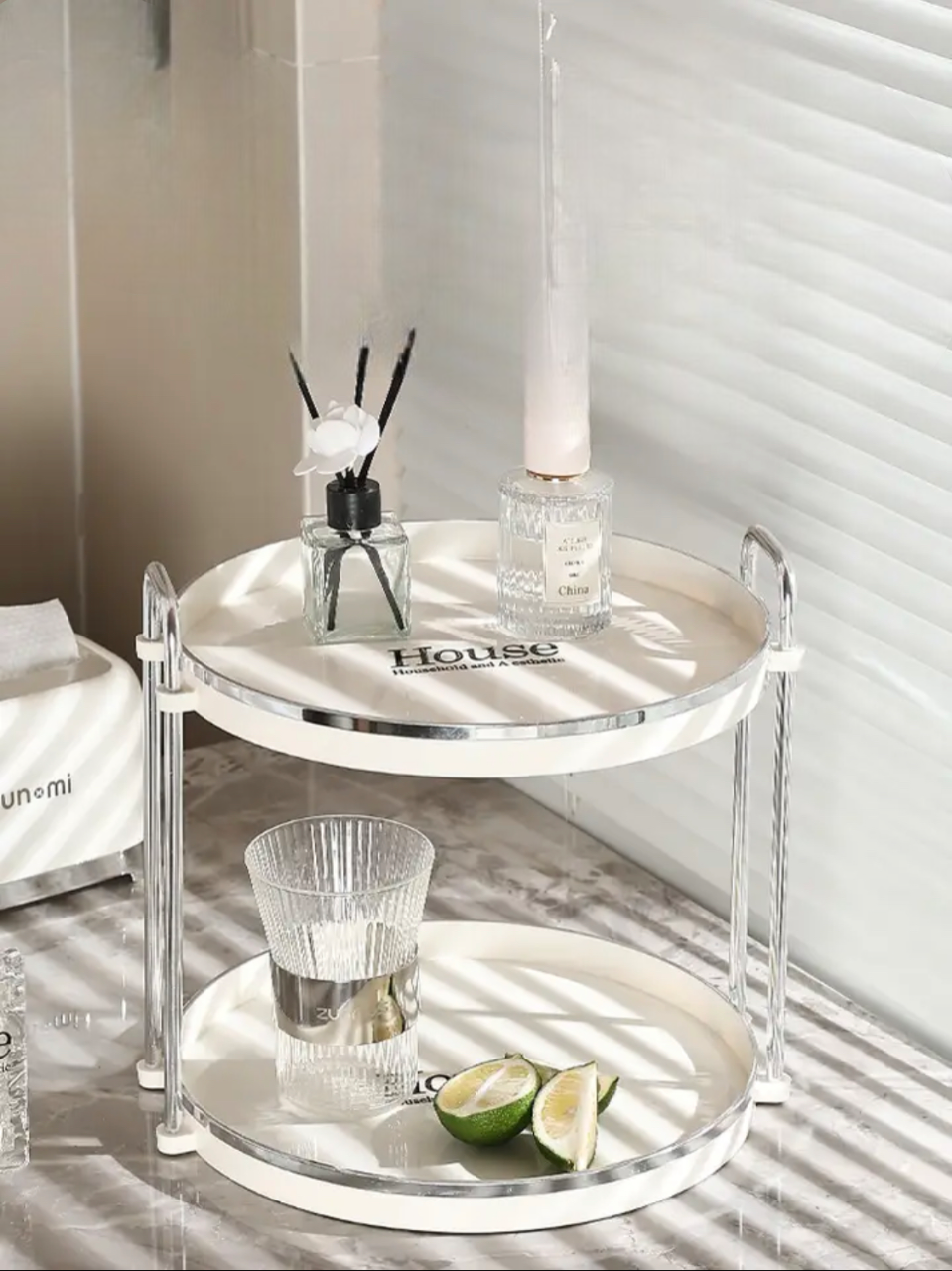 Cosmetic Storage Rack, Storage Tray Organizer, Creative Round Tray Cosmetic Storage Rack, Storage Tray Organizer, Creative Round Tray